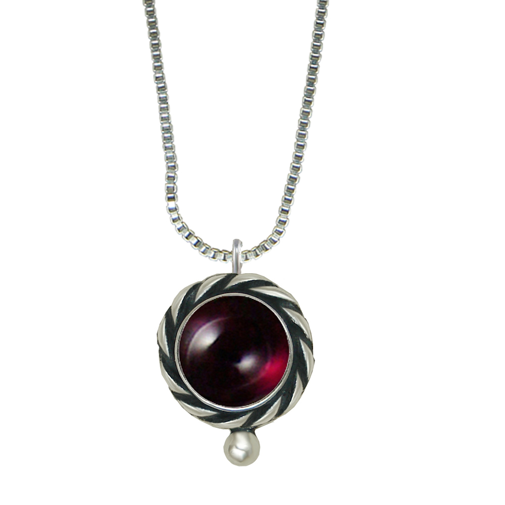 Sterling Silver Little Garnet Pendant Necklace